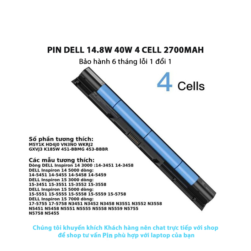 Pin laptop Dell 3558 3451 3452 3467 3468 5451 5458 5459 3551 3552 3555 3458 3459 5558 5559 3465 Vostro 3458 3558 3565