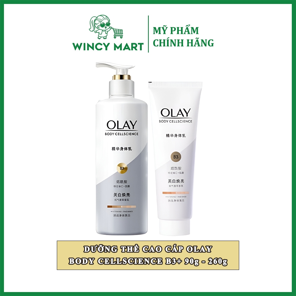 Sữa Dưỡng Thể Trắng Da Cao Cấp Olay Body Cellscience B3+ Vitamin C Optic Glow & Radiance 90g - 260g - Wincy Mart
