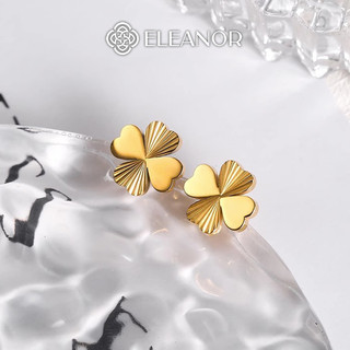 Bông tai nữ chuôi bạc 925 Eleanor Accessories hình cỏ bốn lá phụ kiện trang sức khuyên tai 6018