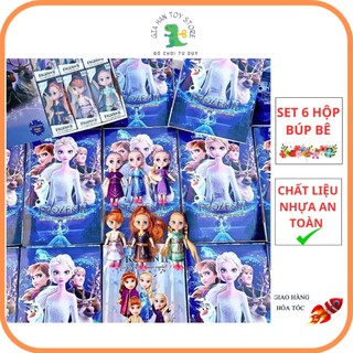 Đồ chơi búp bê công chúa Elsa và ana Frozen , Bộ 6 Búp Bê Công Chúa cho bé gái