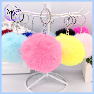 Móc khóa cục bông mềm mượt trang trí, móc chìa khóa treo balô túi sách cute