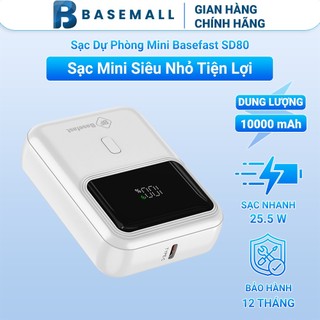 Sạc dự phòng mini basefast sd80 10.000mah sạc siêu nhanh 22.5w - siêu nhỏ gọn chống cháy nổ an toàn