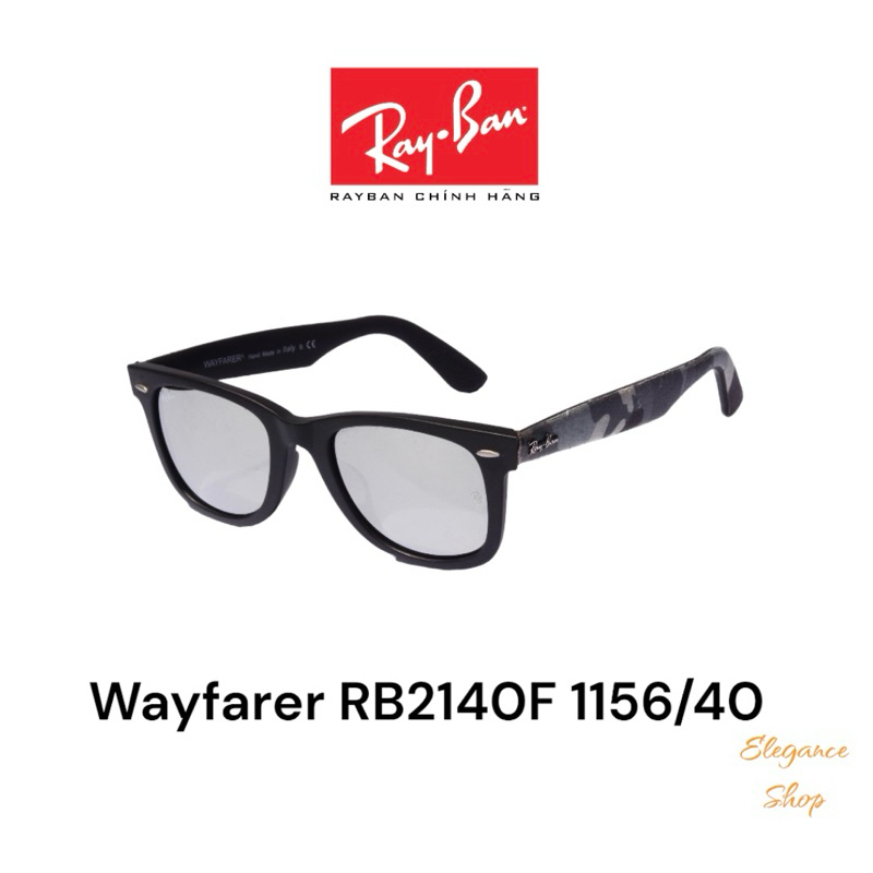 [Chính Hãng] Kính Mát RayBan Wayfarer Urban Camouflage RB2140F 1156/40 Silver Mirror chống tia UV, Kính Râm RayBan