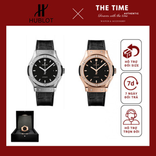 Đồng hồ H Nam/Nữ viền đá đơn/đôi dây da cao cấp ( size 41mm/34mm) - Có sẵn 2 màu