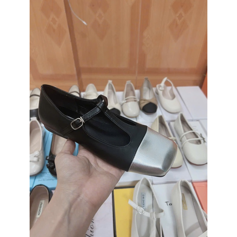 Giày nữ mũi vá bệt chất da siêu đẹp ( chuẩn hàng qc)