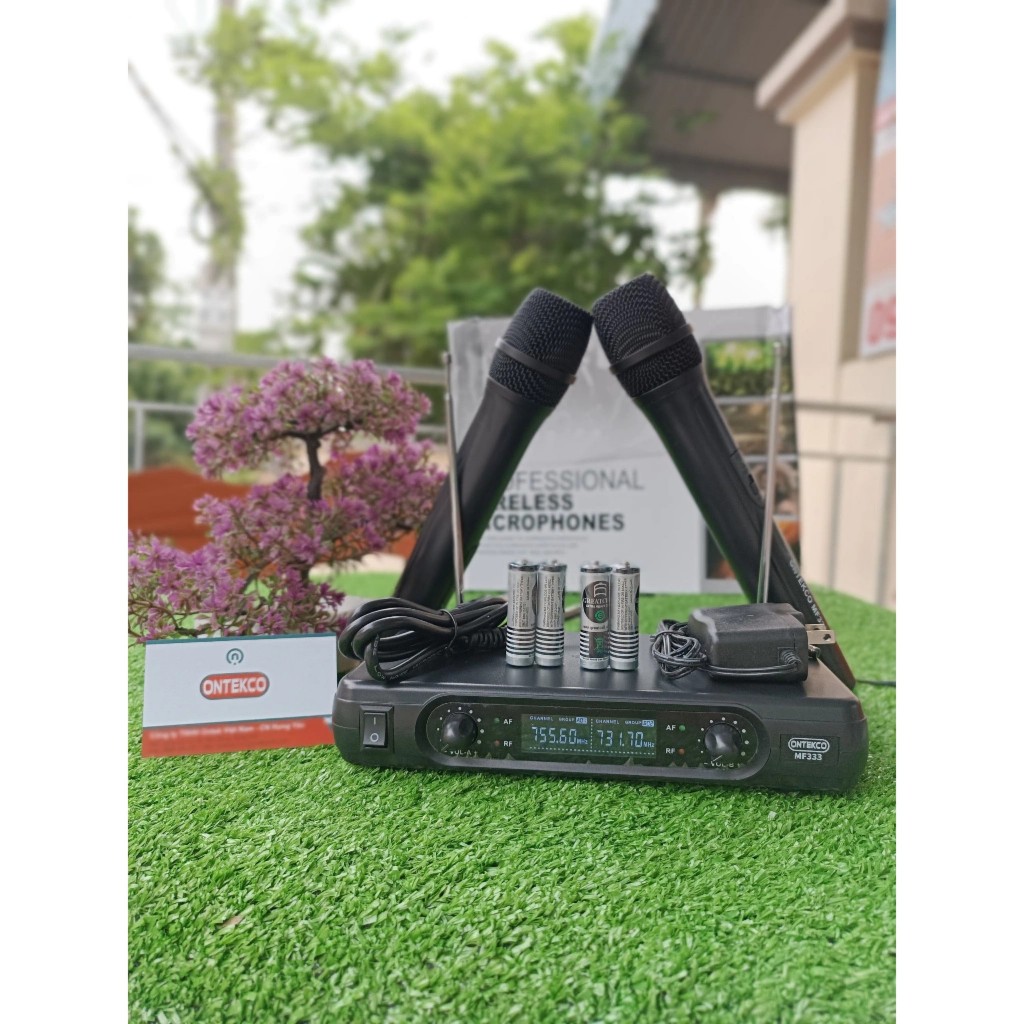 Bộ micro không dây cao cấp Ontekco MF333 UHF  chuyên dùng cho gia đình-hội trường
