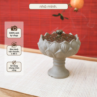 Lư xông trầm hương nhà mình, lư đốt trầm hoa sen gốm, lư đốt trầm hương xông nhà, lư thắp trầm hương