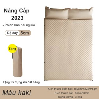 Đệm đơn đôi dã ngoại tự phồng kèm gối -tự phồng dày  cơ chế tự bơm hơi phù hợp du lịch dã ngoại