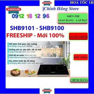 Bếp đôi điện từ Sunhouse SHB9101 - Sunhouse SHB9100