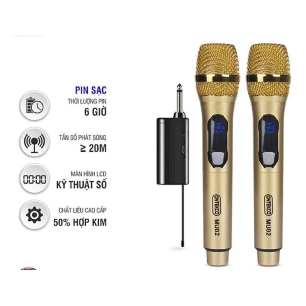 Bộ micro không dây cao cấp Ontekco MF333 UHF  chuyên dùng cho gia đình-hội trường
