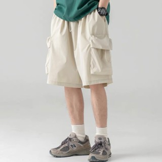 Quần SHORT BASI Nam nữ Unisex eo co giãn 2 màu kem/đen - quần đùi ngắn form OVERSIZE phong cách dạo phố thời trang GIDI