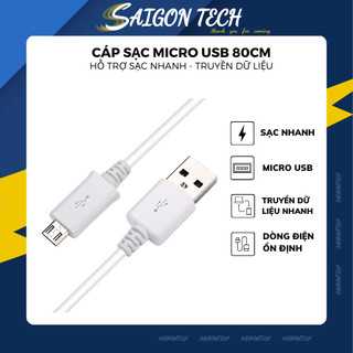 Dây Cáp Sạc 𝓢𝓪𝓶𝓼𝓾𝓷𝓰 Micro Usb dài 80cm nhỏ gọn tiện dụng du lịch sạc pin dự phòng bảo hành 12 tháng