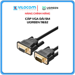 Cáp vga 3+6c dài 5m cho màn hình, máy chiếu chính hãng ugreen 11632 cao cấp