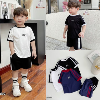Bộ short thể thao sọc tay 3 màu bé trai