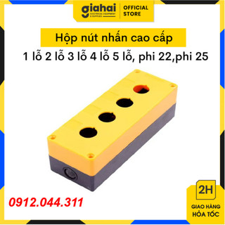 Hộp nút nhấn cao cấp 1 lỗ 2 lỗ 3 lỗ 4 lỗ 5 lỗ, phi 22,phi 25 - tbd77