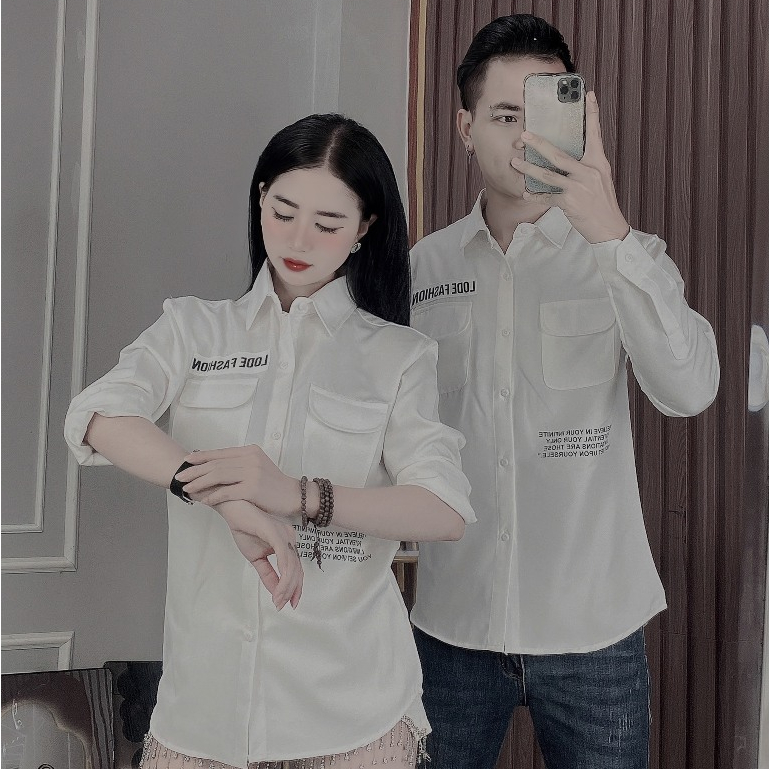 Áo Sơ Mi Nam Vải Cotton Lạnh Dày Dặn Phối Màu Chuẩn Đẹp Như Hình.