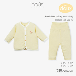 Bộ cài thẳng dài Nous cho bé trai, bé gái chất liệu thông thoáng, kháng khuẩn cho bé từ 0-3 tháng đến 9-12 tháng