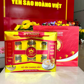 Hộp quà tặng yến sào HVNEST Hộp 6 hũ yến chưng sẵn hỗ trợ sức khỏe hũ/70ml.