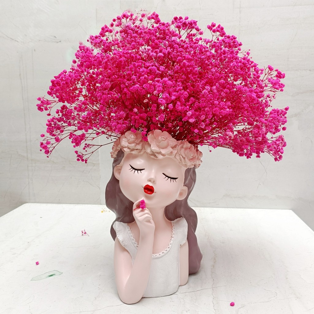 Bình hoa cô gái decor bình hoa cô gái ôm hoa bình hoa cô gái chống càm bình hoa cô gái tóc mây bình hoa cô gái size lớn