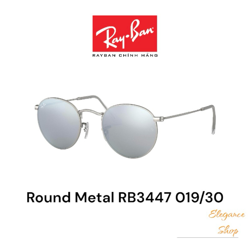 [Chính Hãng] Kính Mát RayBan Round RB3447 019/30 Silver Mirror chống tia UV, Kính Râm RayBan unisex ELEGANCE Shop