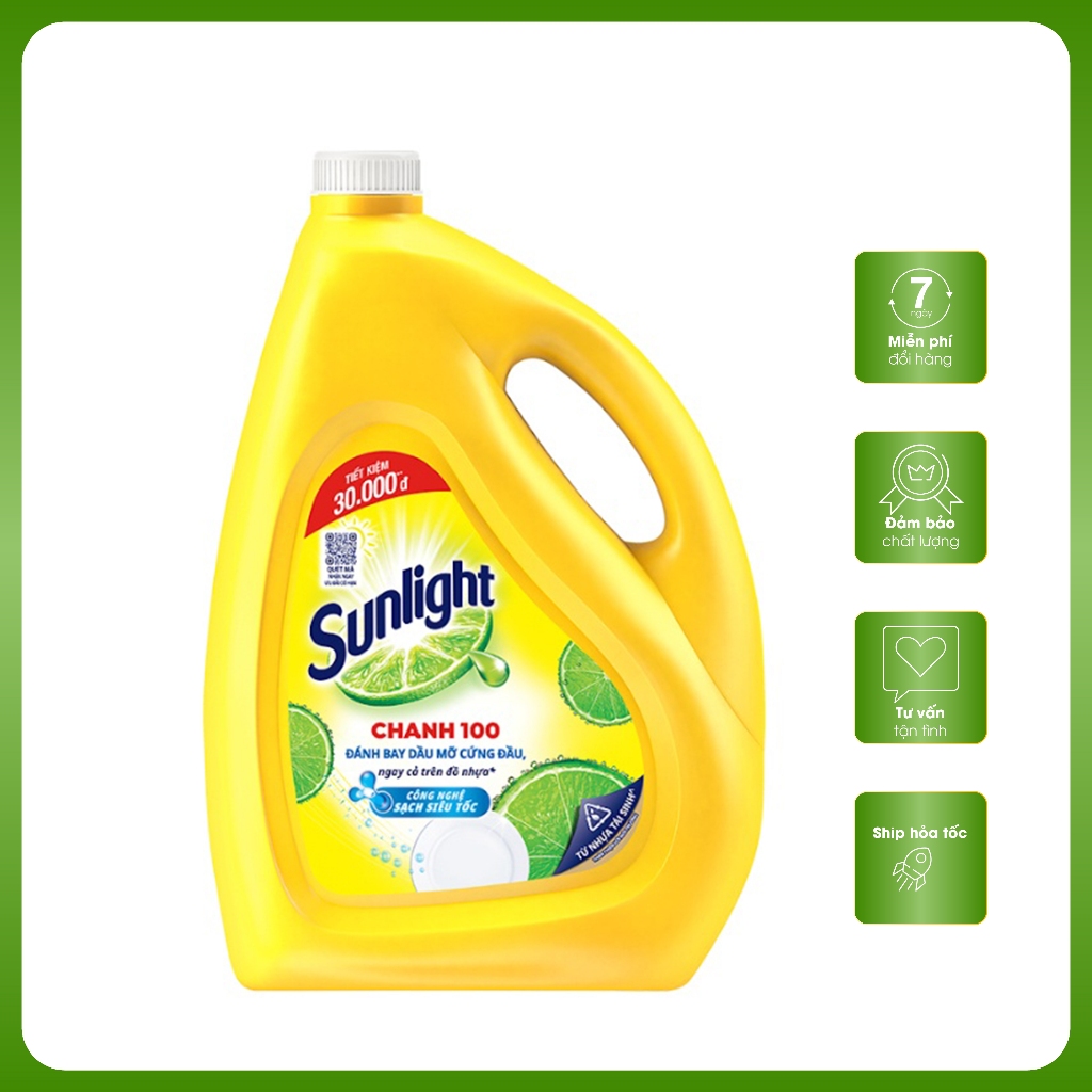 Nước rửa chén Sunlight Chanh can 3.6 kg - Nước rửa chén