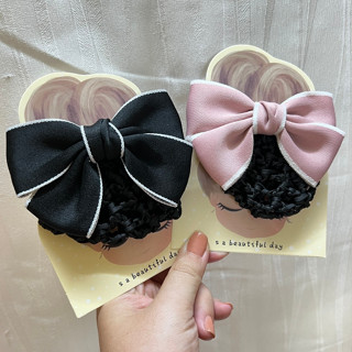 Cặp tóc nơ gắn chụp lưới dày dành cho nhân viên công sở tiếp viên, thời trang năng động Y302