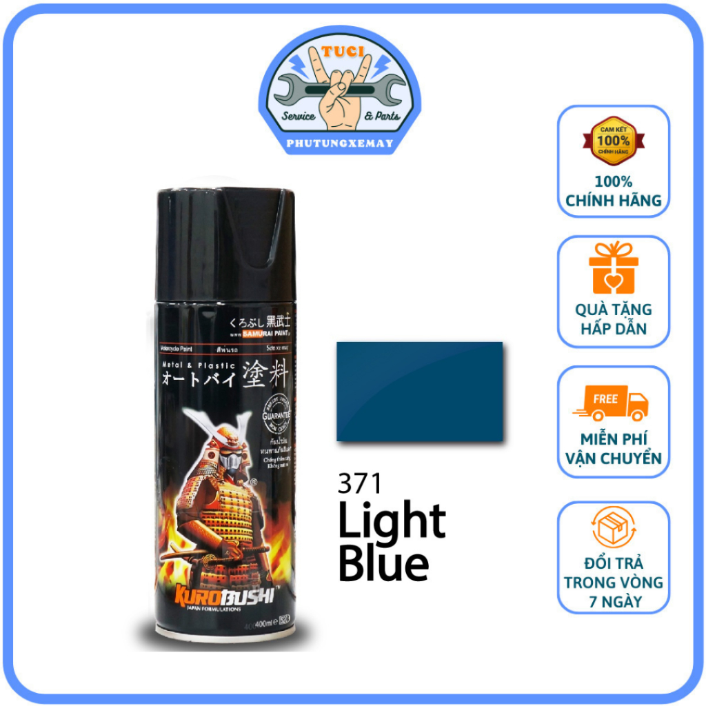 Sơn Xịt Samurai Sơn Samurai 371 Light Blue - Màu Xanh Dương Nhạt Samurai - Sơn Chuyên Dùng Cho Xe Má