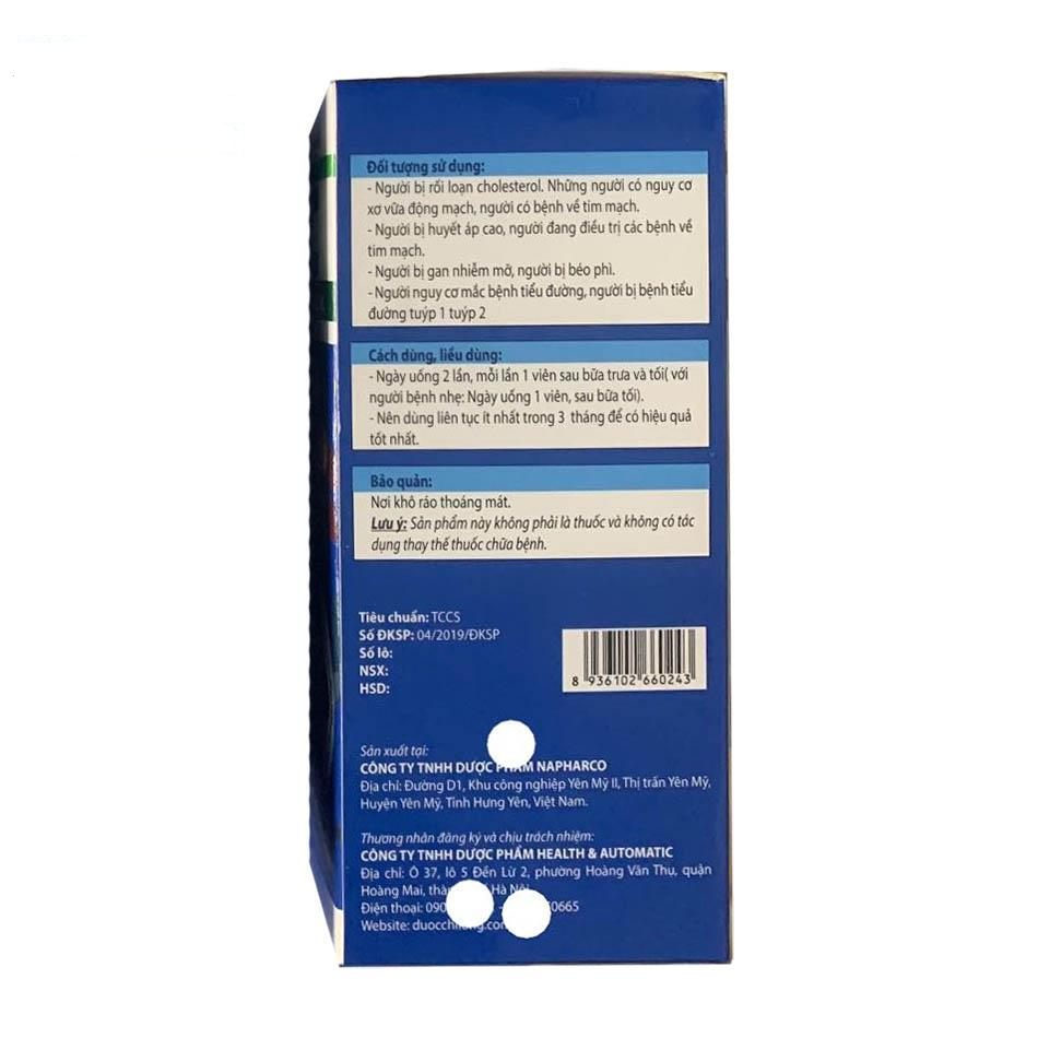 Viên uống huyết áp tim mạch diavic health dong riềng đỏ ổn định đường huyết giảm mỡ máu béo phì (Hộp 30 viên)