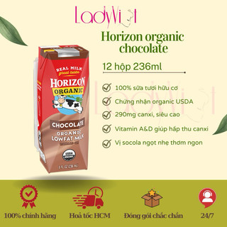 [date4/25] 12 hộp Sữa organic Horizon chocolate 236ml