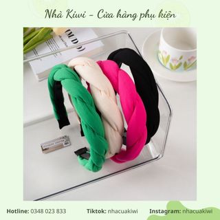 Băng đô cài tóc/ mấn đội đầu vải kiểu thắt dây thừng