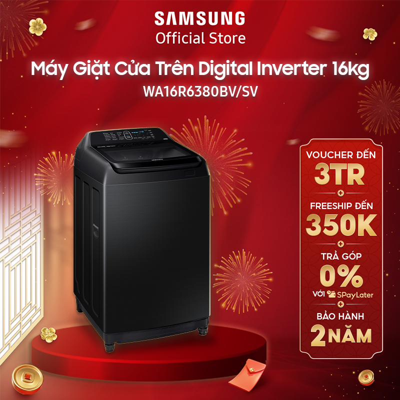 Máy Giặt Samsung Cửa Trên Digital Inverter 16kg (WA16R6380BV) - Miễn phí công lắp đặt