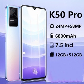 Điện thoại thông minh K50 PRO RAM 12 ROM 512GB Xả kho điện thoại di động