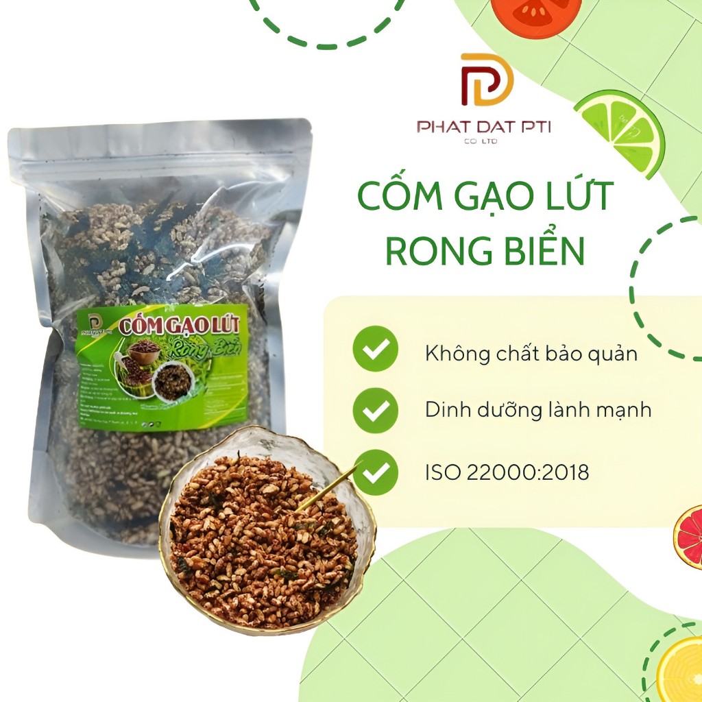 Cốm Gạo Lứt Rong Biển gói 500gr thơm ngon cho người ăn kiêng, ăn chay và tiểu đường