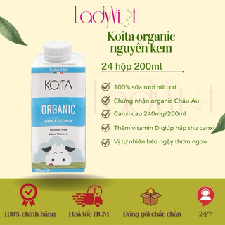 24 hộp sữa Koita organic nguyên kem 200ml