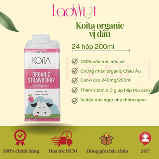 24 hộp sữa organic Koita vị dâu 200ml