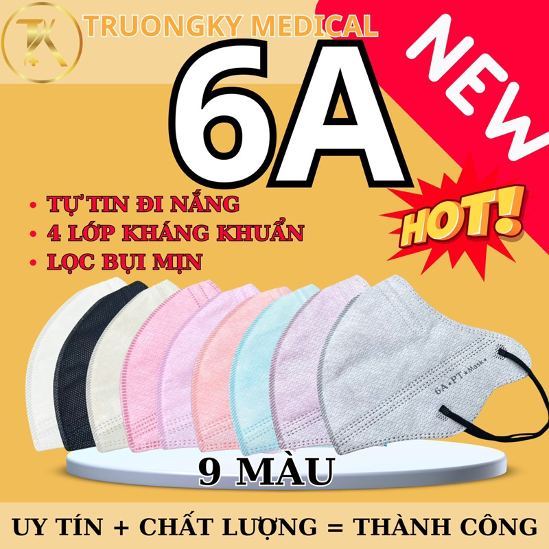 [6A-Combo100c] Khẩu Trang 6A PT Mask độ che phủ phổ rộng , Đi Nắng Tự Tin Hơn