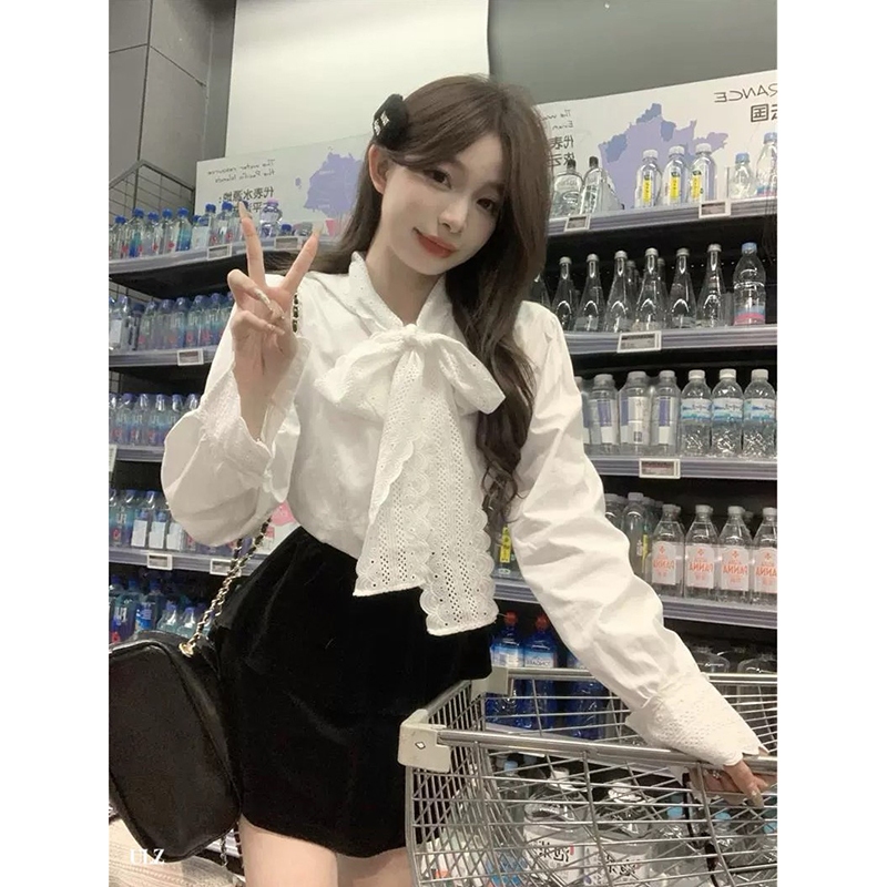 Áo Kiểu, Áo Sơ Mi Buộc Nơ Cổ Tay Bồng Phong Cách Hàn M617 - lolla fashion