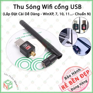 [KhoNCC] Thu Sóng Wifi Cổng USB Có Angten Bắt Sóng Cho Máy Tính bàn, Laptop Hư Wifi - NPD-2652-USBThuWifi