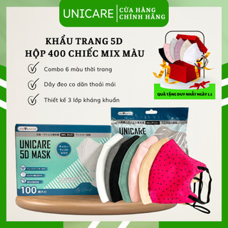  Khẩu trang 5D UNI MASK kháng khuẩn, chống tia UV chống bụi mịn, kiểu dáng Hàn Quốc 6 màu pastel