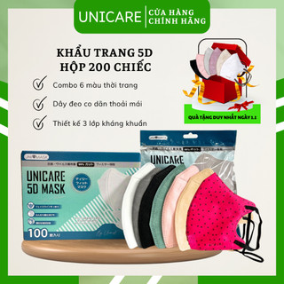  Khẩu trang 5D Unimask chống bụi mịn 6 màu pastel 3 lớp kháng khuẩn quai thun thoải mái, hàng chính hãng