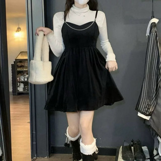 🎀đầm xoè 2s nhung/Váy ulzzang tiểu thư áo nhũ mỏng lấp lánh bèo váy yếm basic Hàn Quốc