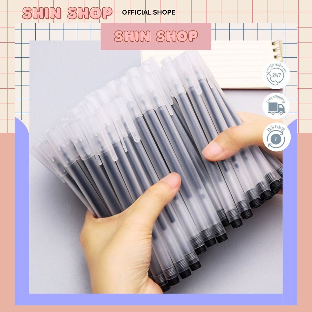 Set 20 cây bút mực gel nhanh khô ngòi kim 0.5mm dùng để ghi chép Shinshop