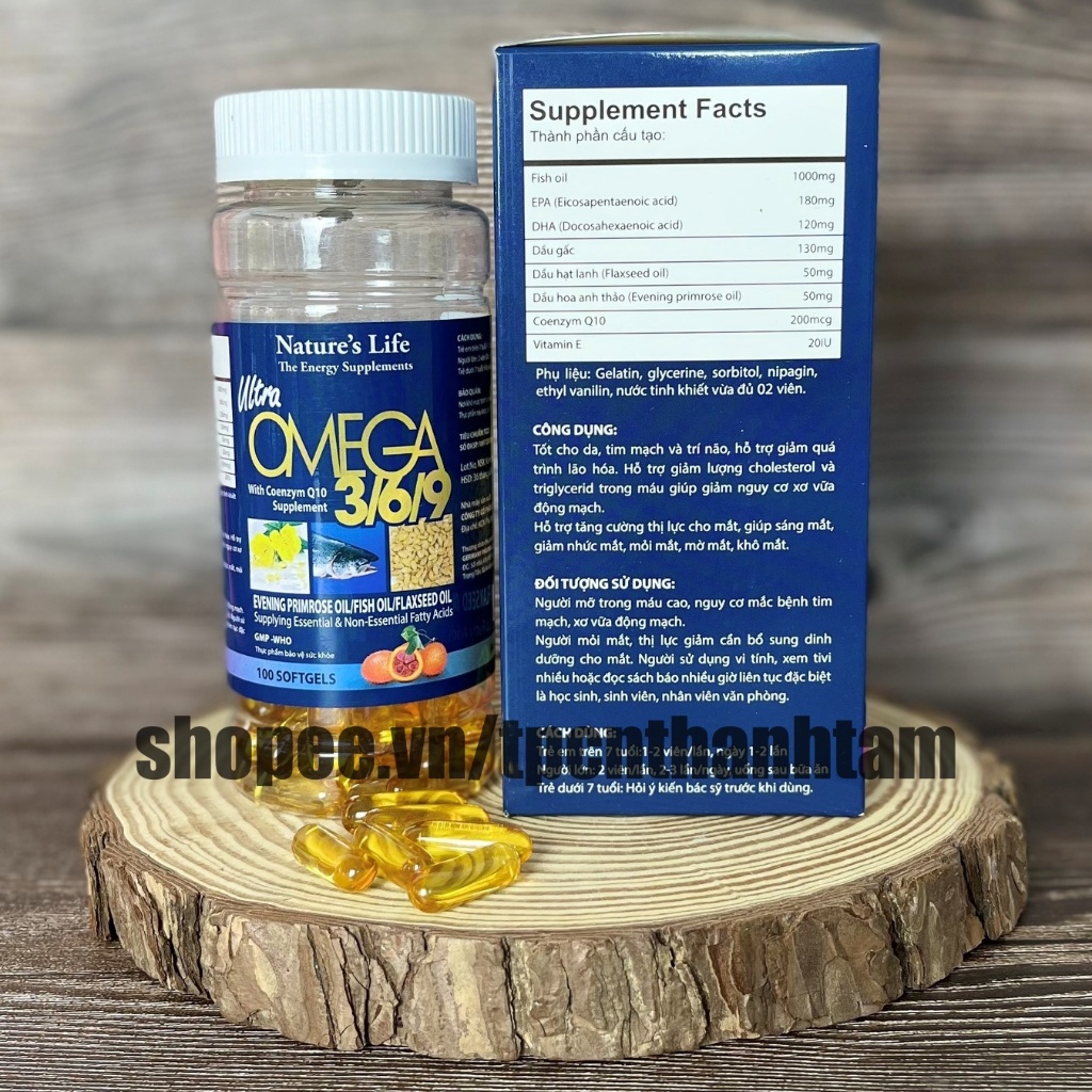 Dầu Cá Omega Alaska 3,6,9 Hỗ Trợ Hệ Tim Mạch , Trí Não , Tăng Cường Thị Lực , Sáng Mắt - Hộp 100v