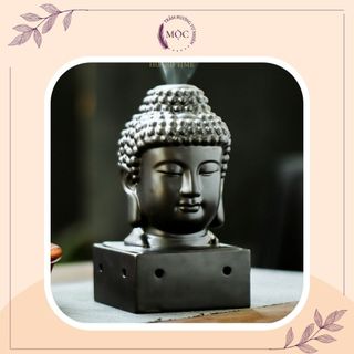 Lư đốt trầm hương hình phật - lư đốt nhang nụ trầm hương chất men gốm sứ cao cấp