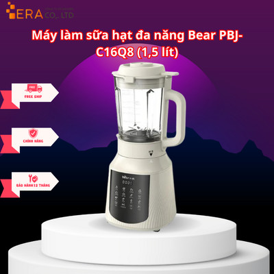 Máy làm sữa hạt đa năng Bear PBJ-C16Q8 (1,5 lít) Bảo hành chính hãng 18 tháng