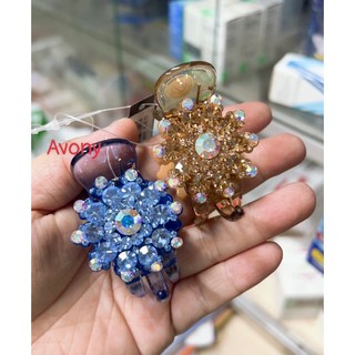 Kẹp càng cua 3 răng nhựa tròn đính đá hạt cao cấp Marcely