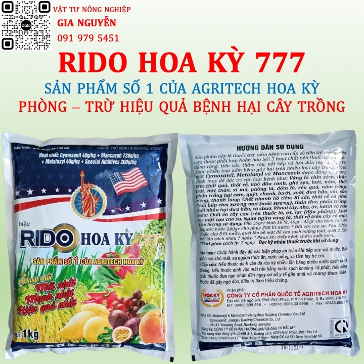 RIDO HOA KỲ 777 100G