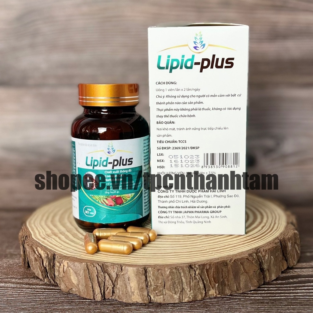 Viên uống giảm mỡ máu Lipid Plus chiết xuất thông đỏ, hỗ trợ giảm cholesterol máu, giảm nguy cơ tăng huyết áp- Hộp 30 v