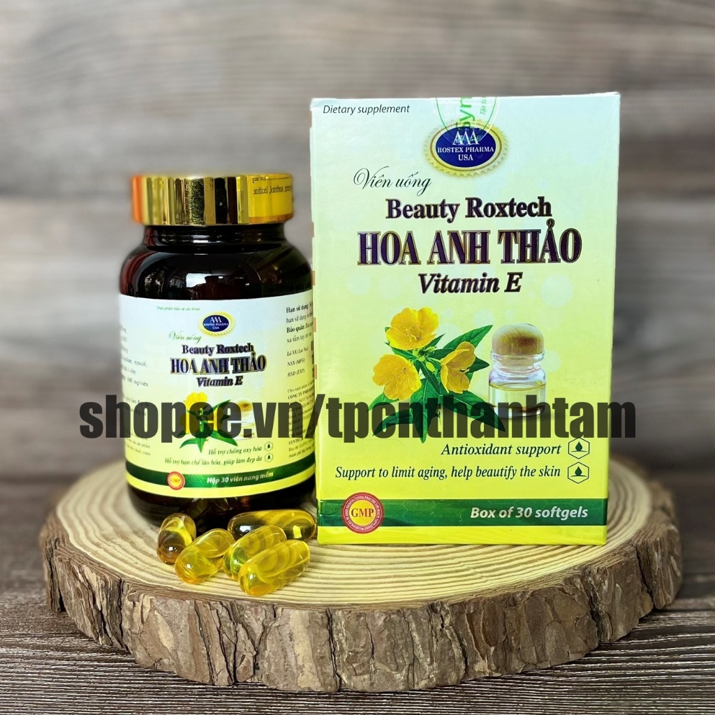 Viên uống đẹp da TINH DẦU HOA ANH THẢO VÀNG hỗ trợ giảm sạm da, nám da, bổ sung chất chống oxy hoá – Chai 30 viên