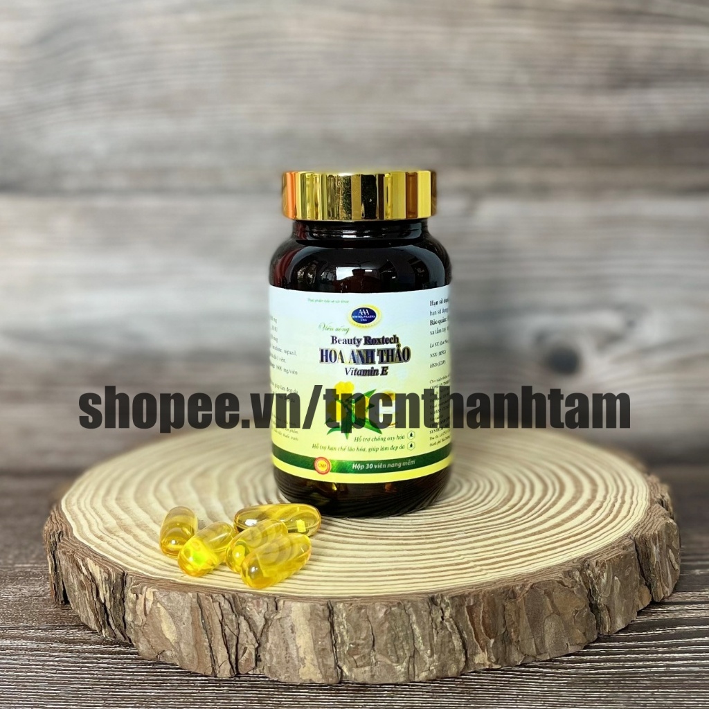 Viên uống đẹp da TINH DẦU HOA ANH THẢO VÀNG hỗ trợ giảm sạm da, nám da, bổ sung chất chống oxy hoá – Chai 30 viên